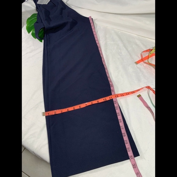 NEW $148 Eliza J One-Shoulder Laguna Crepe Jumpsuit in Navy Blue [SZ 2‎ ] - Picture 5 of 14